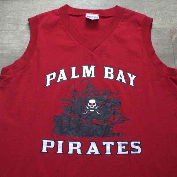 VTG Palm Bay Pirates Marching Band Sleeveless Muscle T-Shirt Men's L Double Side - Picture 1 of 4